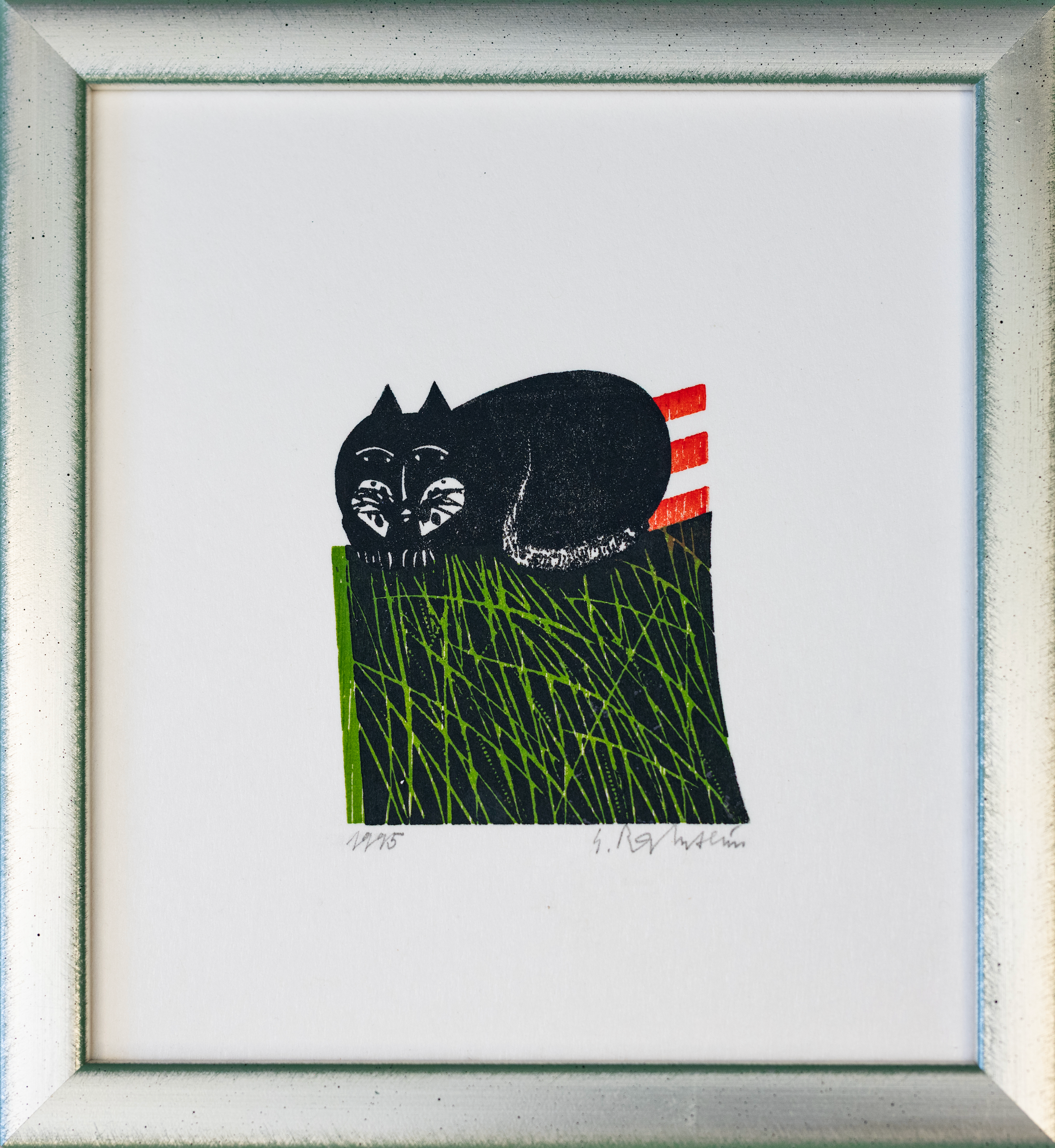 Ramseier Ernst, Katze im Gras 1995, 1358