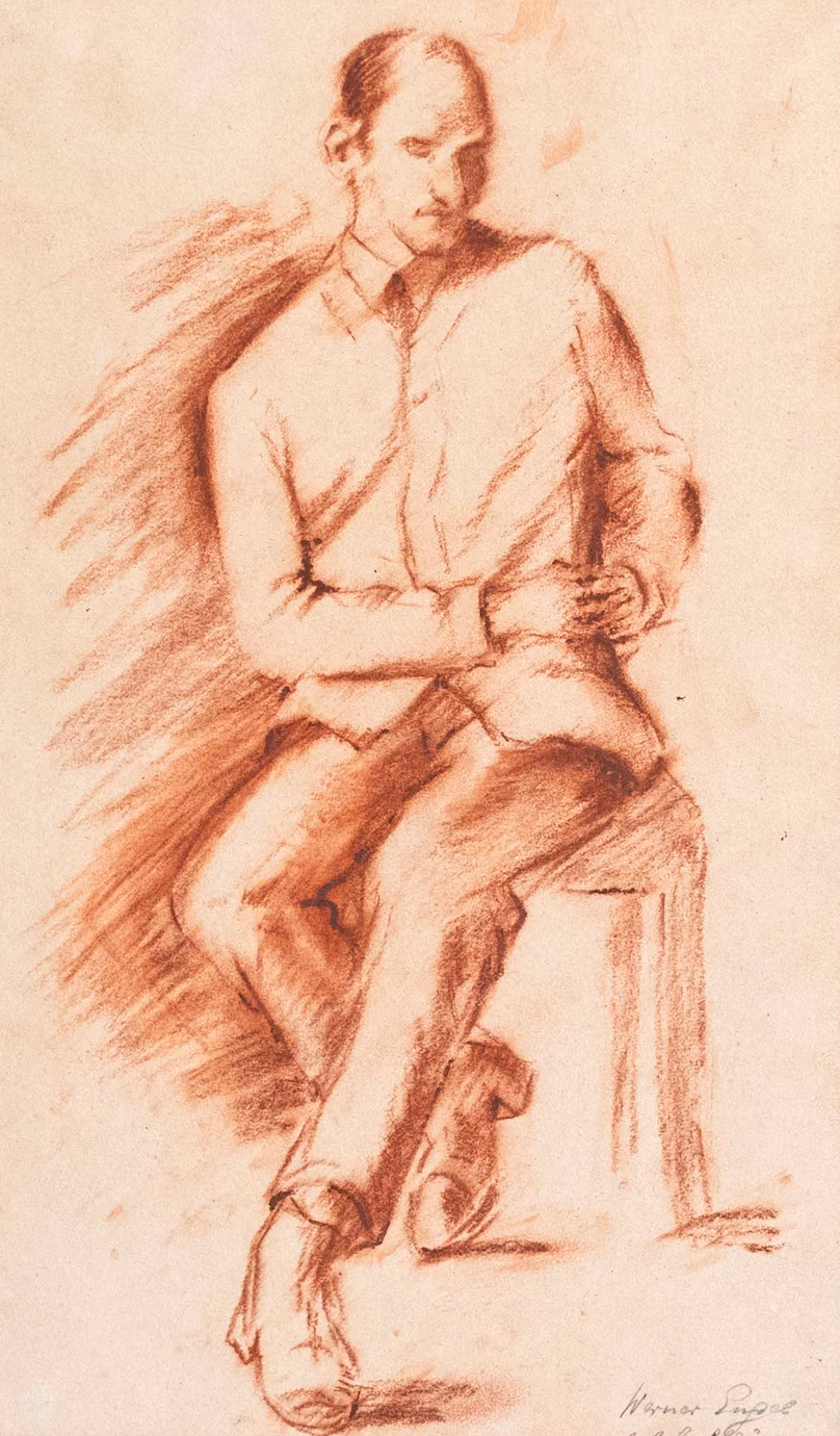 Engel Werner, Sitzender Mann, 1350