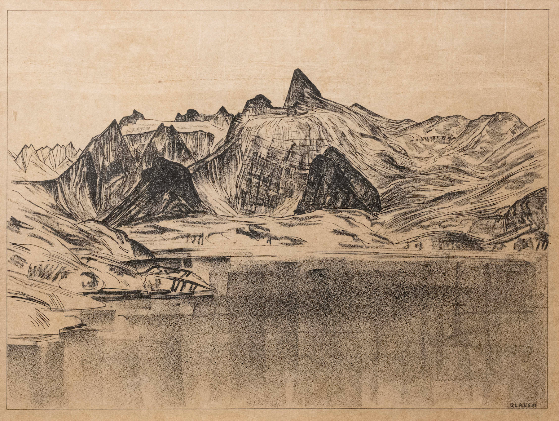 Glaus Alfred, Bergsee mit Bergen, 1258