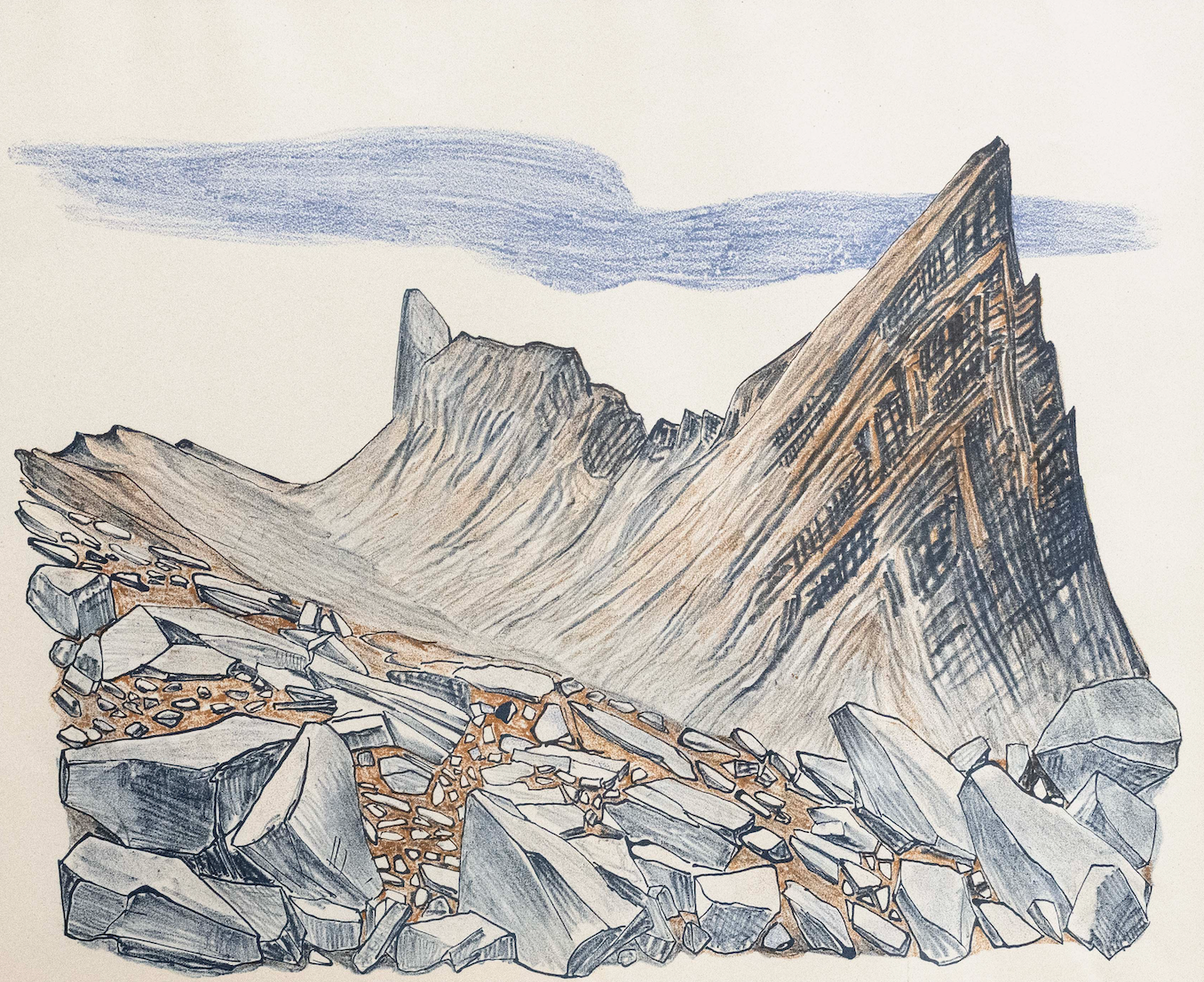 Glaus Alfred, Bergspitze mit Föhnwolke, 1259
