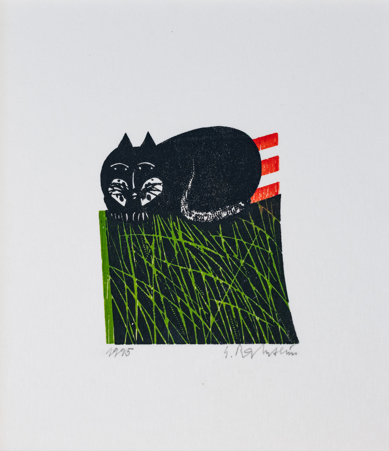 Ramseier Ernst, Katze im Gras 1995, 1358
