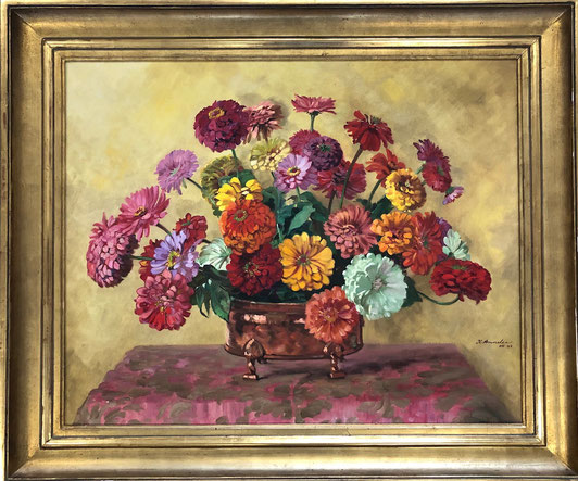 Anneler Karl, «Stilleben mit Zinnien», (bereits verkauft)